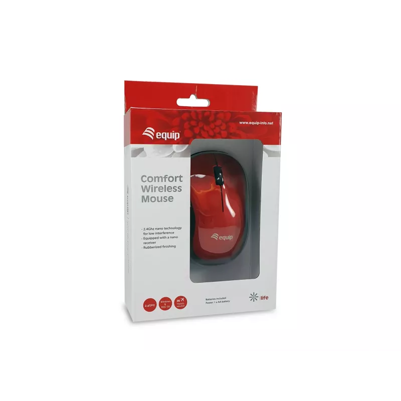 Bezvadu pele Equip Comfort Red RF Wireless