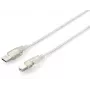 USB 2.0 A tipa uz B tipa kabelis Equip 128653 1.0m caurspīdīgs sudrabs
