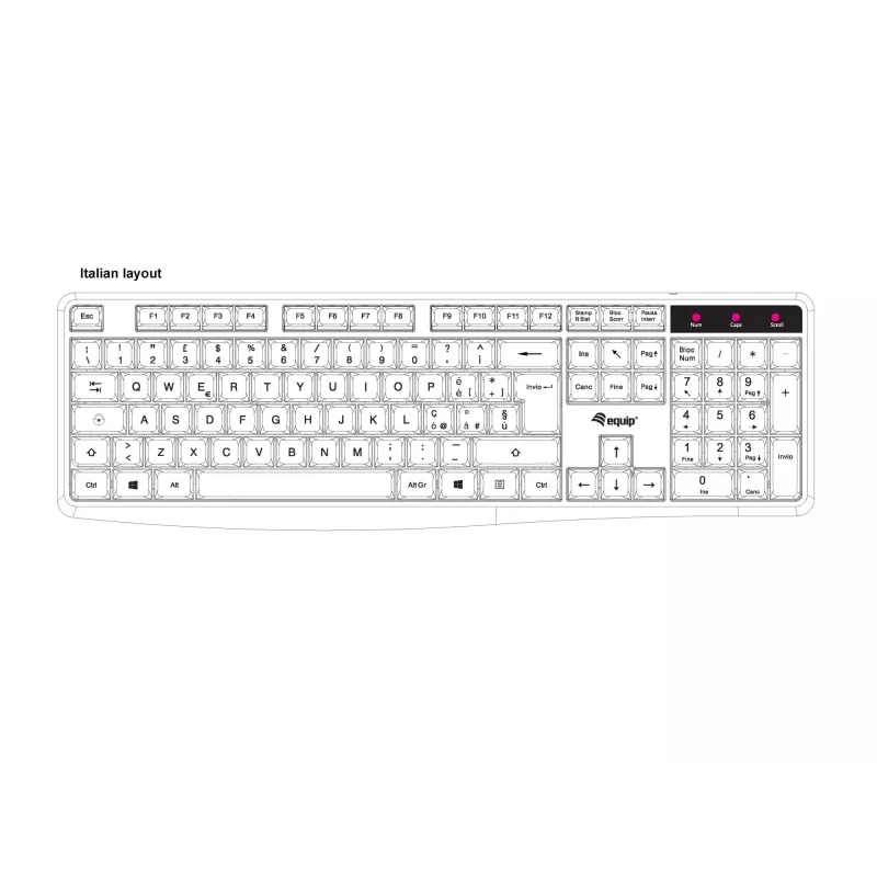 Equip 245213 tastatūra Office USB QWERTY itāļu Melna