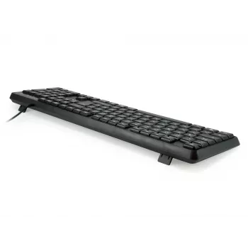 Equip vadu USB tastatūra, ASV/Starptautiskais izkārtojums (QWERTY), pilna izmēra, melna