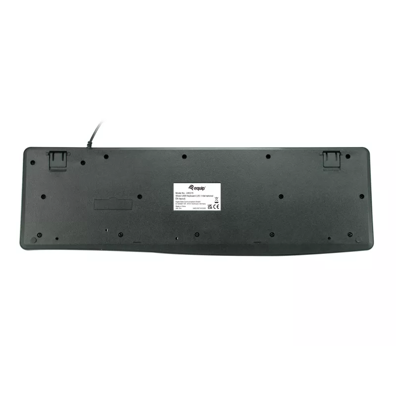 Equip vadu USB tastatūra, ASV/Starptautiskais izkārtojums (QWERTY), pilna izmēra, melna