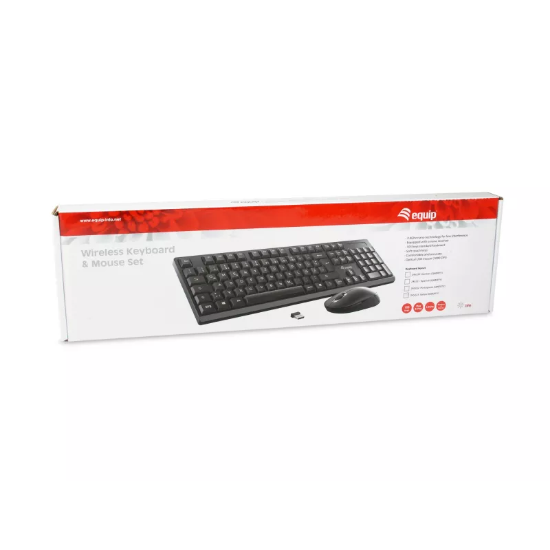 Equip bezvadu tastatūras un peles komplekts, ES izkārtojums