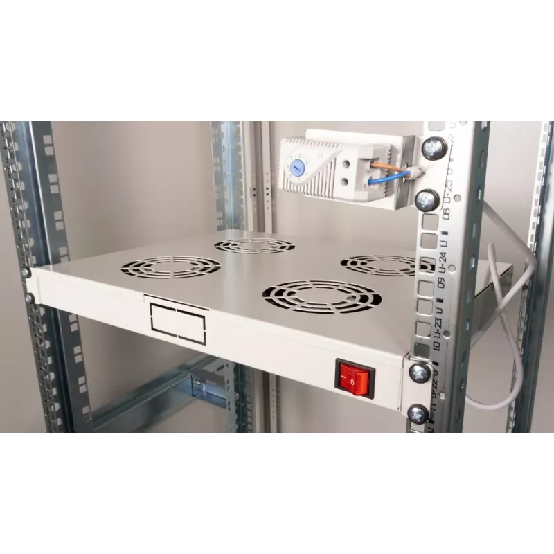 Equip EZF-4-G dzesēšanas ventilatori 19 inch, 1U, 4 ventilatori, RAL7035 pelēki