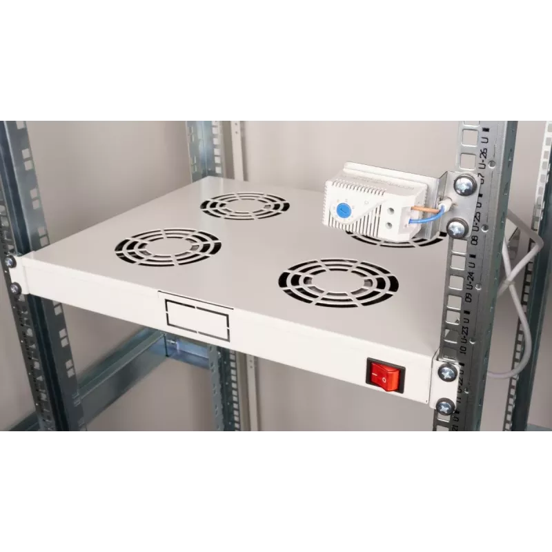 Equip EZF-4-G dzesēšanas ventilatori 19 inch, 1U, 4 ventilatori, RAL7035 pelēki