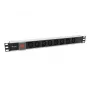 Equip 333310 strāvas sadales bloks (PDU) 8 AC kontaktligzdas 1U Melns