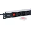 Equip 333310 strāvas sadales bloks (PDU) 8 AC kontaktligzdas 1U Melns