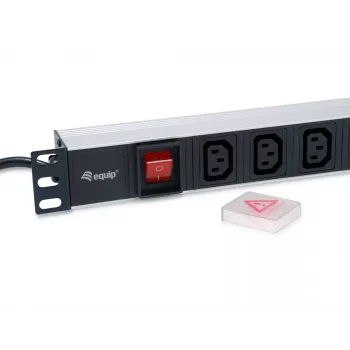 Equip 333310 strāvas sadales bloks (PDU) 8 AC kontaktligzdas 1U Melns