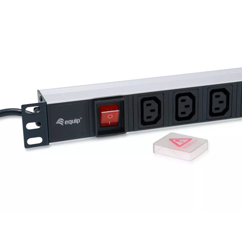Equip 333310 strāvas sadales bloks (PDU) 8 AC kontaktligzdas 1U Melns