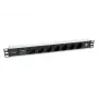 Equip 333315 strāvas sadales bloks (PDU) 7 AC kontaktligzdas 1U Melns, Sudrabs