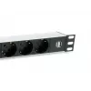 Equip 333315 strāvas sadales bloks (PDU) 7 AC kontaktligzdas 1U Melns, Sudrabs