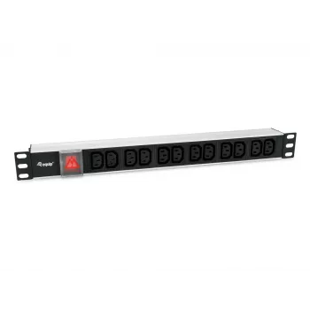 Equip 333318 Strāvas sadales bloks, 12 × C13, 1U, 1.8 m, ar slēdzi