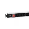 Equip 333318 Strāvas sadales bloks, 12 × C13, 1U, 1.8 m, ar slēdzi