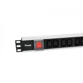 Equip 333318 Strāvas sadales bloks, 12 × C13, 1U, 1.8 m, ar slēdzi