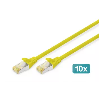 DIGITUS Patch kabelis - CAT6a - S/FTP - Snagless - 1m - dzeltens - 10pk
