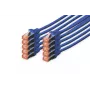 DIGITUS Patch kabelis - CAT6 - S/FTP - Snagless - Cu - 2m - zils - 10 gab. iepakojumā