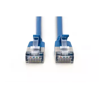 DIGITUS Slim Patch kabelis CAT6A F-FTP 1,5m Zils