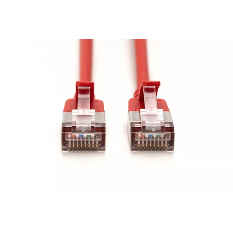 DIGITUS Slim Patch kabelis CAT6A F-FTP 1m Sarkans