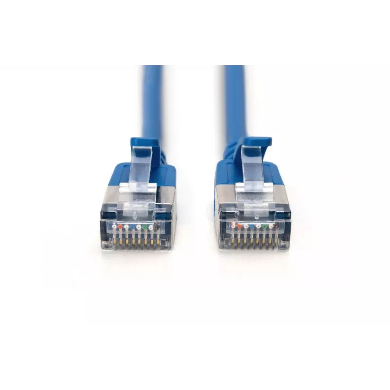 DIGITUS Slim Patch kabelis - CAT6A - F-FTP - 1m - Zils