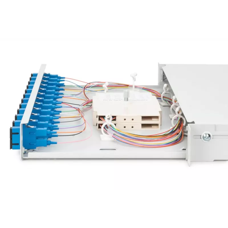 DIGITUS Fiber Optic Sliding Splice Box 1U, 12x SC duplex, OS2, DN-96321/9