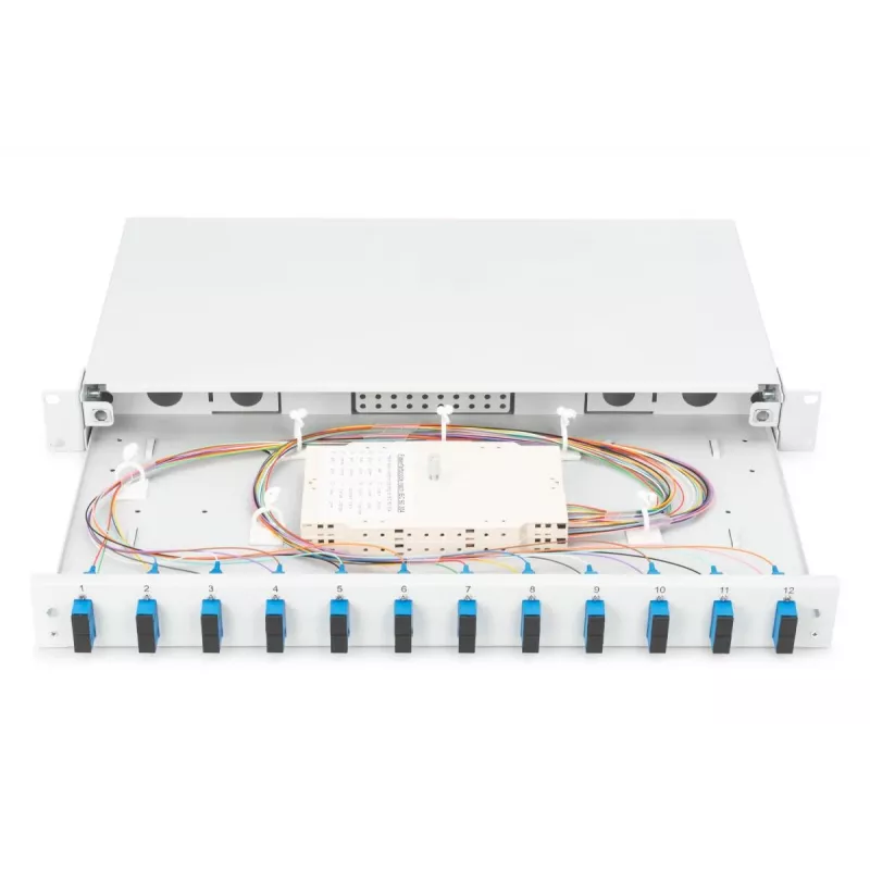 DIGITUS Fiber Optic Sliding Splice Box 1U, 12x SC duplex, OS2, DN-96321/9