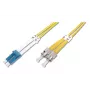 DIGITUS optiskās šķiedras savienotājkabelis, LC-ST OS2, vienmoda 09/125 µ, duplekss, 2 m