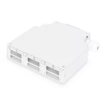 DIGITUS DN-96890 DIN sliežu savienojuma kārba 6x SC//DX savienotājiem, pelēka