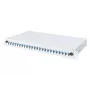 DIGITUS Fiber Optic Sliding Splice Box, 1U, aprīkots ar 24x LC duplekss, iekļauts M25 skrūve, splicēšanas kasete, krāsaini pigtaili OM4, adapteri