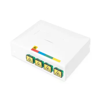 DIGITUS FTTH sadales kārba ar 4x SC (APC) SX adapteri, sienas un DIN sliedes montāžai