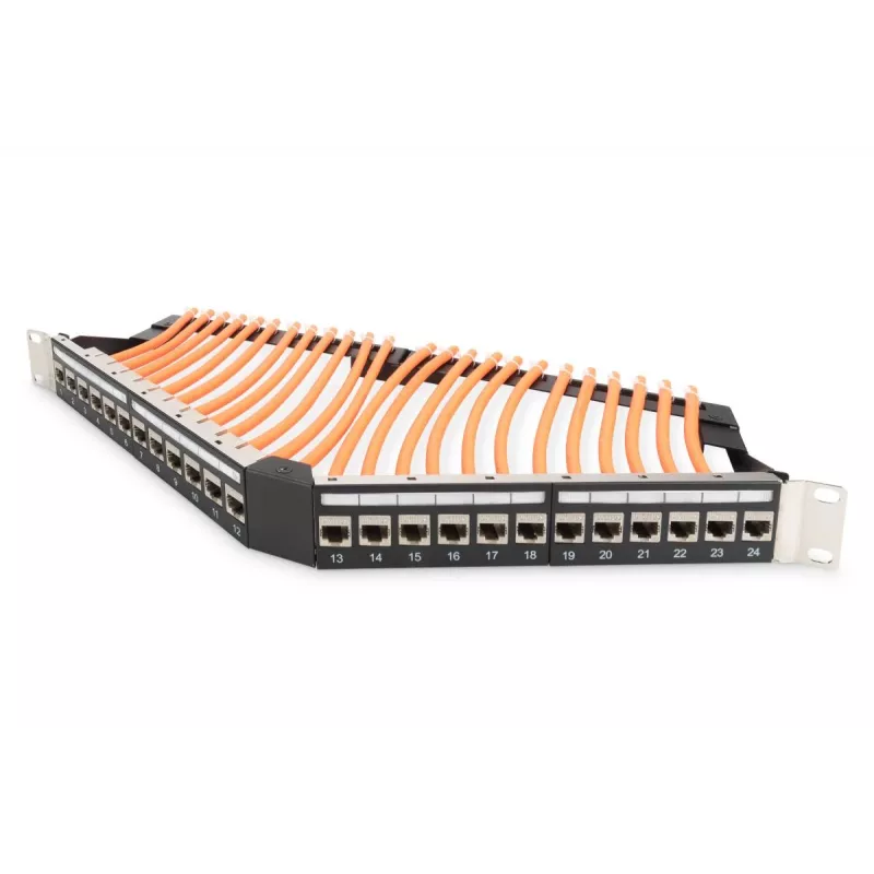 DIGITUS CAT6A ekranēts Keystone modulis - bezinstrumentu pieslēgums - viedais kabeļu pārvaldnieks - 24 gab.