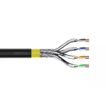 DIGITUS montāžas kabelis - CAT 7A - S/FTP - AWG 22/1 vienvads - 500m - dzeltens - Dca-s1a d1 a1