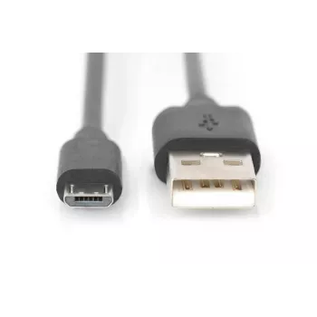 DIGITUS USB 2.0 savienojuma kabelis, A - micro B M/M, 2m, melns