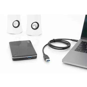 DIGITUS ASSMANN USB Type-C savienojuma kabelis, C uz A vīr./vīr., 1m, pilns aprīkojums, Gen2, 3A, 10Gb/s, 3.1 versija, CE, melns