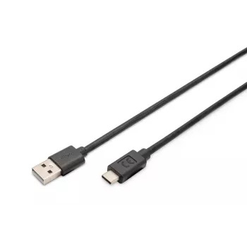 DIGITUS ASSMANN USB Type-C savienojuma kabelis, C uz A vīriešu/vīriešu, 3m, 3A, 480 Mb/s, 2.0 versija, melns
