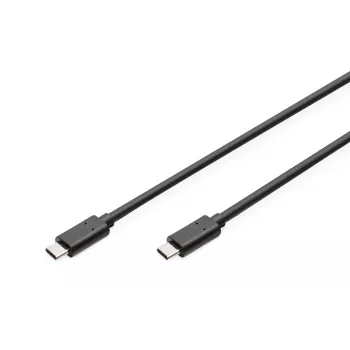 DIGITUS ASSMANN USB Type-C savienojuma kabelis, C tipa uz C, vīriešu/vīriešu, 3m, ātrdarbīgs, melns