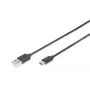 DIGITUS ASSMANN USB Type-C savienojuma kabelis, Type-C uz A M/M, 2m, 3A, 480Mbps, 2.0 versija, melns