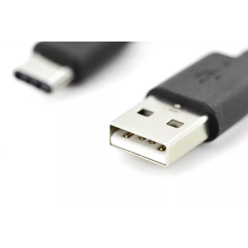 DIGITUS ASSMANN USB Type-C savienojuma kabelis, Type-C uz A M/M, 2m, 3A, 480Mbps, 2.0 versija, melns