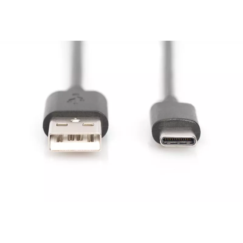 DIGITUS ASSMANN USB Type-C savienojuma kabelis, Type-C uz A M/M, 2m, 3A, 480Mbps, 2.0 versija, melns