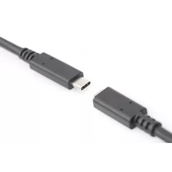 DIGITUS USB Type-C pagarinātājkabelis, C tipa tēviņš/mātīte, 2m, pilns funkciju komplekts, Gen2, 3A, 10GB, versija 3.1, CE