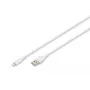 DIGITUS USB Silikona uzlādes kabelis USB-A – Lightning USB 2.0 12W – 1m balts