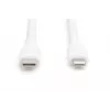 DIGITUS USB silikona uzlādes kabelis USB-C - Lightning USB 2.0 60W - 50cm balts