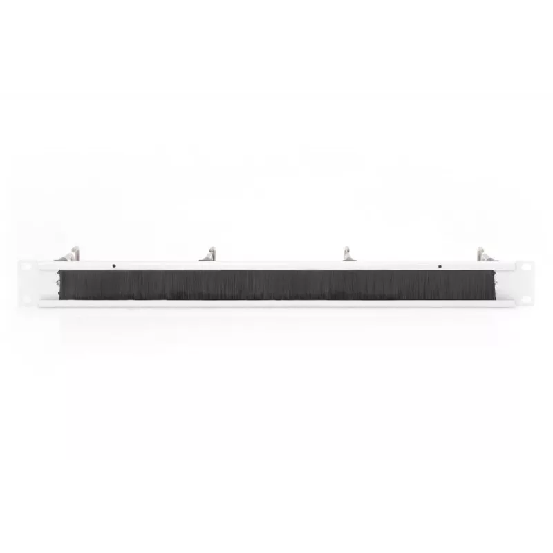 DIGITUS 1U kabeļu pārvaldības panelis ar birstēm 4x tērauda gredzeni 40x75 mm, pelēks (RAL 7035)