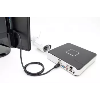 DIGITUS HDMI Premium High Speed savienojuma kabelis, tips A M/M, 3m ar Ethernet, Ultra HD 60p, melns