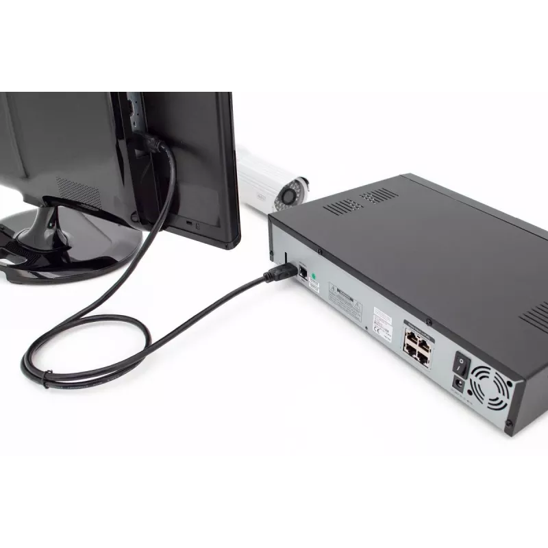 DIGITUS HDMI Premium High Speed savienojuma kabelis, tips A M/M, 3m ar Ethernet, Ultra HD 60p, melns
