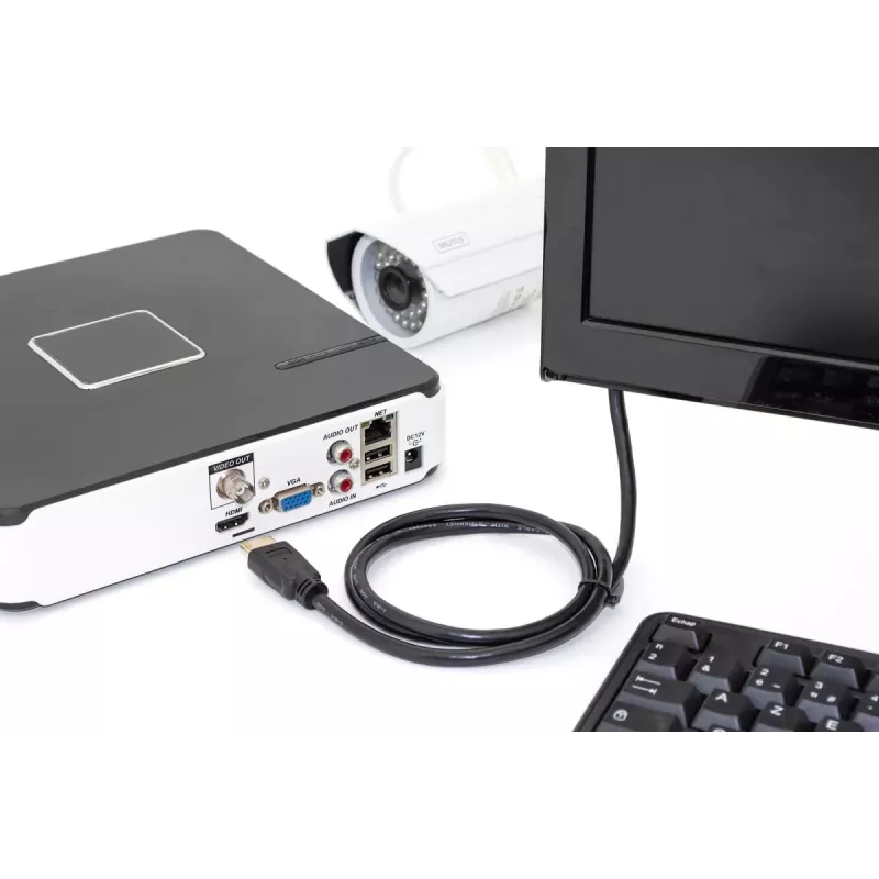 DIGITUS HDMI Premium High Speed savienojuma kabelis, tips A M/M, 3m ar Ethernet, Ultra HD 60p, melns