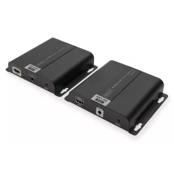 DIGITUS 4K HDMI pagarinātāja komplekts pa IP/CAT 5, 6 (120 m) ar PoE barošanu, UHD 4K/30Hz