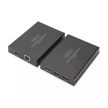 AV raidītājs un uztvērējs, Digitus HDMI KVM IP Extender Set, 1920 x 1200 pikseļi, 150 m