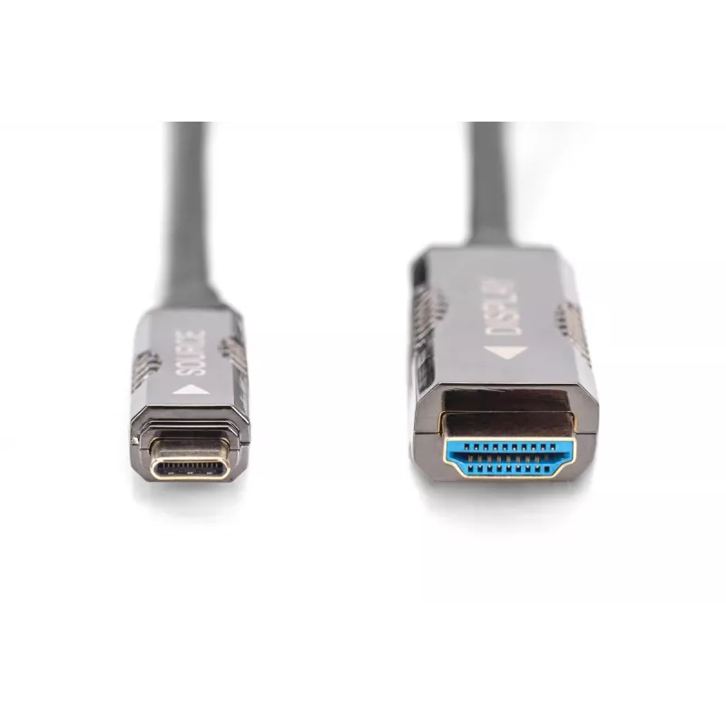 DIGITUS USB-C uz HDMI AOC adaptera kabelis, HDMI 2.0, 4K@60Hz, 20 m