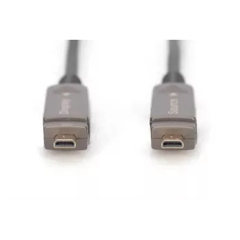 DIGITUS 4K HDMI AOC hibrīda optiskās šķiedras kabelis ar 30m noņemamu spraudni