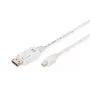 DIGITUS DisplayPort savienojuma kabelis, mini DP - DP M/M, 3m ar fiksatoru, DP 1.1a saderīgs, balts