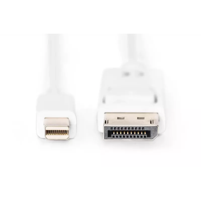 DIGITUS DisplayPort savienojuma kabelis, mini DP - DP M/M, 3m ar fiksatoru, DP 1.1a saderīgs, balts